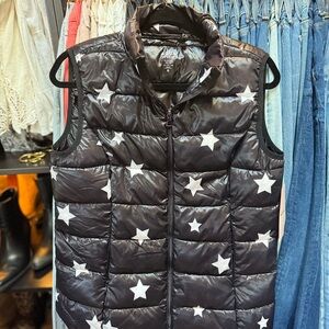Aqua Star-Patterned Puffer Vest